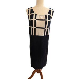 Danny & Nicole Navy & Ivory Geometric 2-Piece Dress Set Size 16W